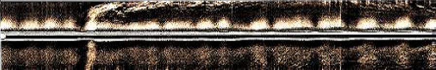 Close up view of the original wall scan with blind spots